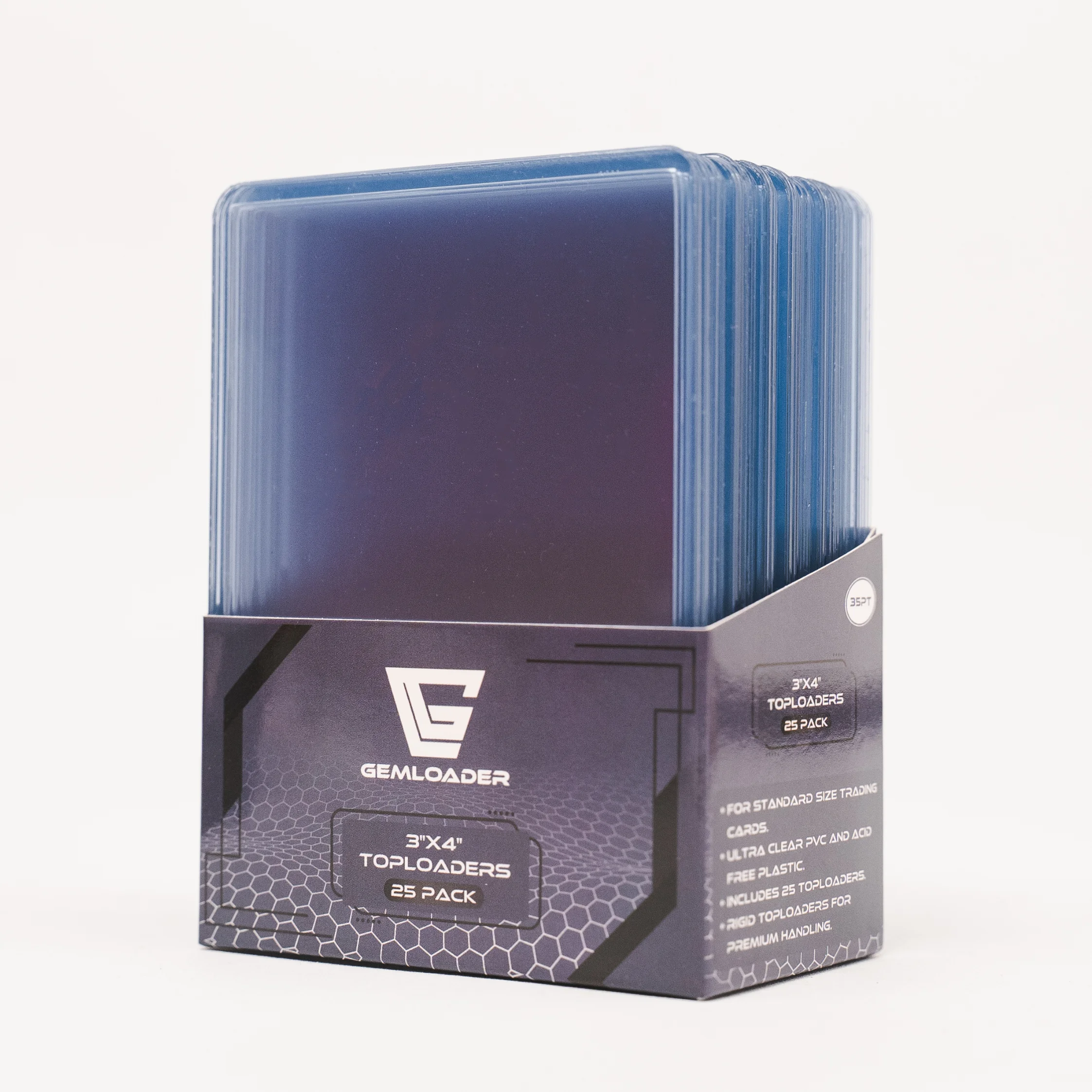 Toploaders rigides cristallins Gemloader — lot de 25