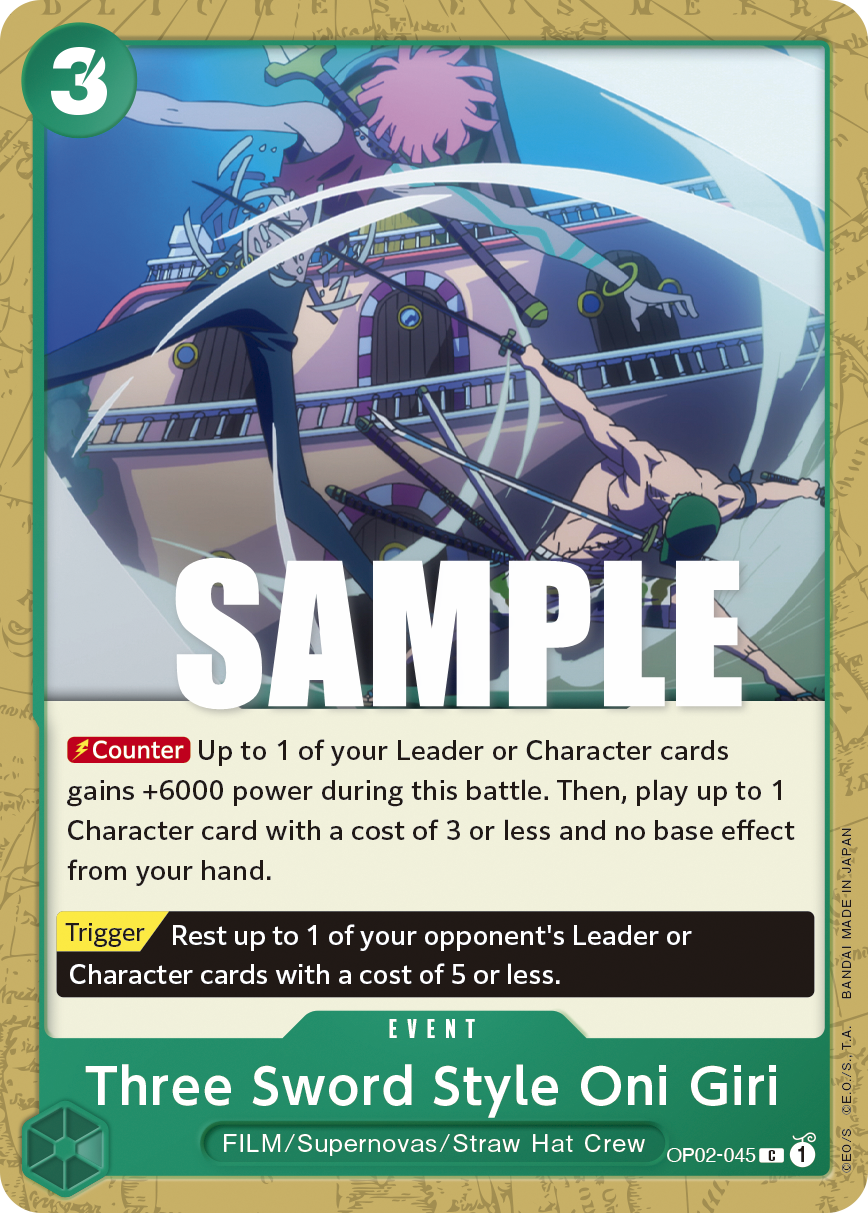 Three Sword Style Oni Giri · OP02-045