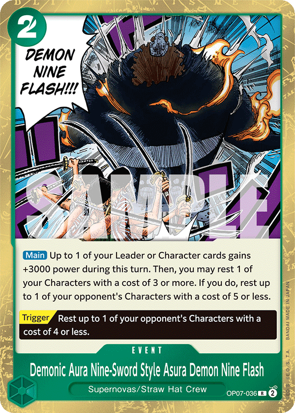 Demonic Aura Nine-Sword Style Asura Demon Nine Flash · OP07-036